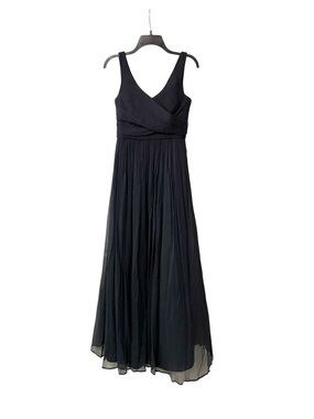 J. Crew Silk Dark Blue Maxi Dress Bridesmaid Wedding Guest Size 4